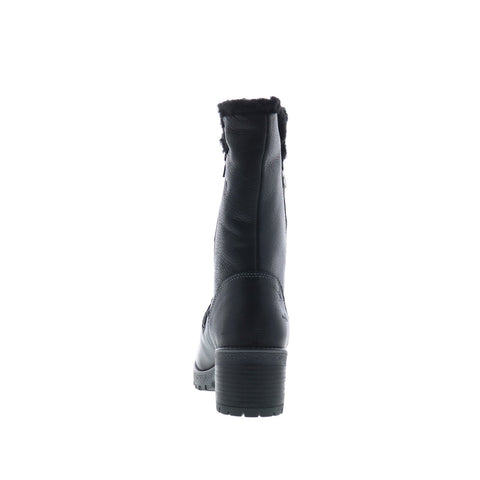 Bos. & Co. Match Womens Black Leather Zipper Casual Dress Boots