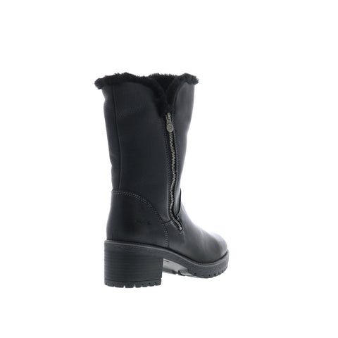 Bos. & Co. Match Womens Black Leather Zipper Casual Dress Boots