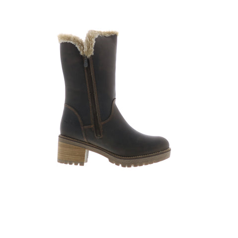 Bos. & Co. Match Womens Brown Leather Zipper Casual Dress Boots