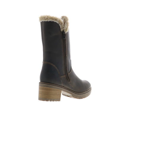 Bos. & Co. Match Womens Brown Leather Zipper Casual Dress Boots
