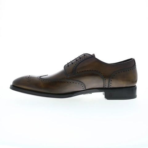 Di Bianco Matera Deco Mens Brown Oxfords & Lace Ups Wingtip & Brogue Shoes