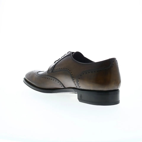 Di Bianco Matera Deco Mens Brown Oxfords & Lace Ups Wingtip & Brogue Shoes