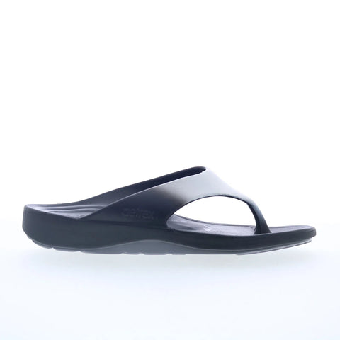 Aetrex Maui L3041M10 Mens Black Synthetic Slip On Flip-Flops Sandals Shoes