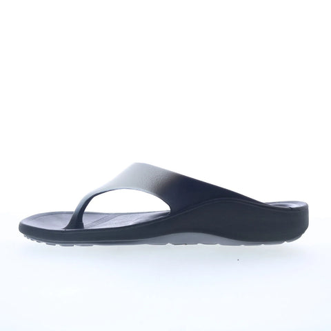 Aetrex Maui L3041M10 Mens Black Synthetic Slip On Flip-Flops Sandals Shoes