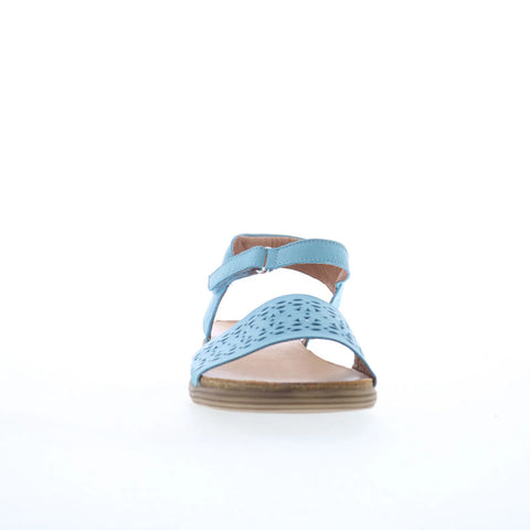 Miz Mooz Mave Womens Blue Leather Strap Sandals Shoes
