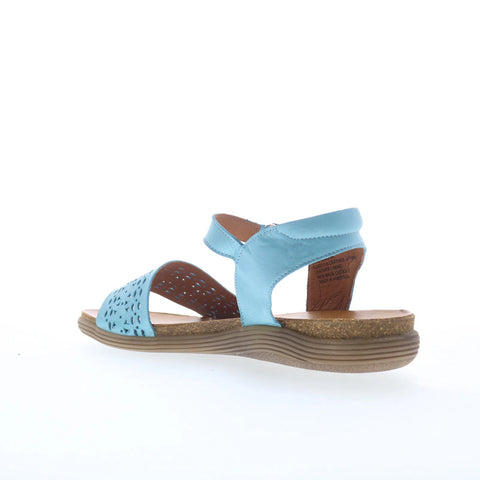 Miz Mooz Mave Womens Blue Leather Strap Sandals Shoes