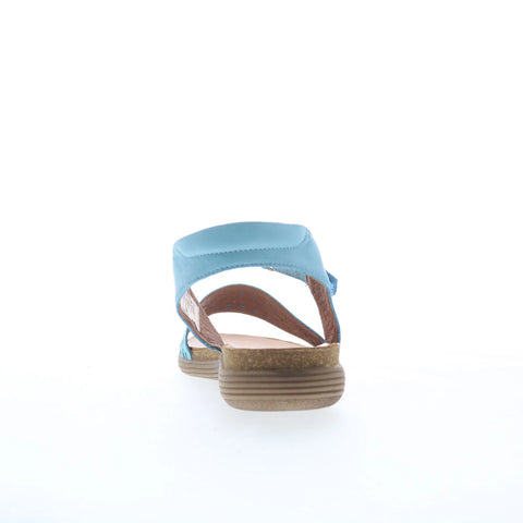 Miz Mooz Mave Womens Blue Leather Strap Sandals Shoes