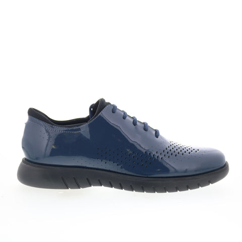 Studio Belvedere Maxim Mens Blue Leather Lace Up Lifestyle Sneakers Shoes