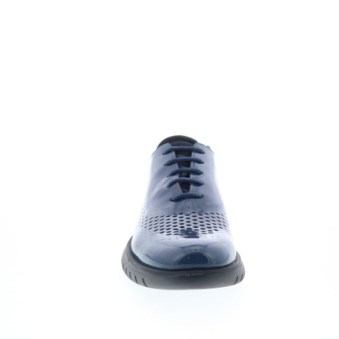 Studio Belvedere Maxim Mens Blue Leather Lace Up Lifestyle Sneakers Shoes