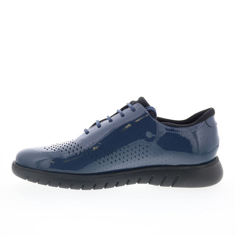 Studio Belvedere Maxim Mens Blue Leather Lace Up Lifestyle Sneakers Shoes