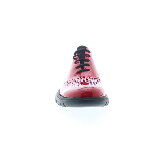 Studio Belvedere Maxim Mens Red Leather Lace Up Lifestyle Sneakers Shoes