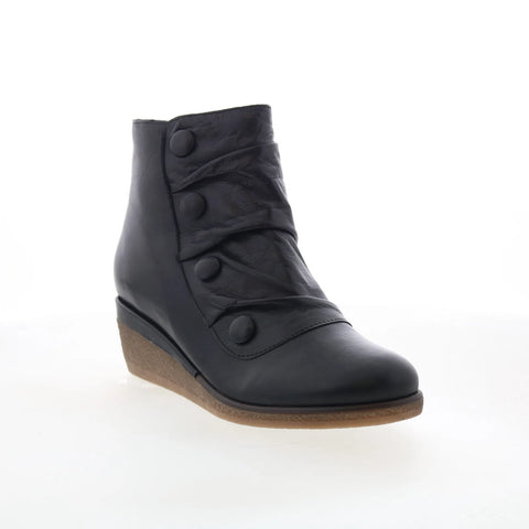 Miz Mooz Maxy Womens Black Leather Pull On Ankle & Booties Boots
