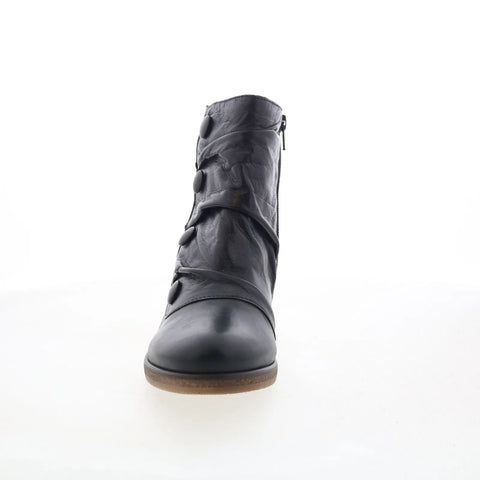 Miz Mooz Maxy Womens Black Leather Pull On Ankle & Booties Boots