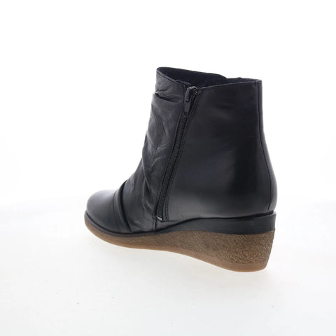 Miz Mooz Maxy Womens Black Leather Pull On Ankle & Booties Boots