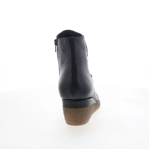 Miz Mooz Maxy Womens Black Leather Pull On Ankle & Booties Boots