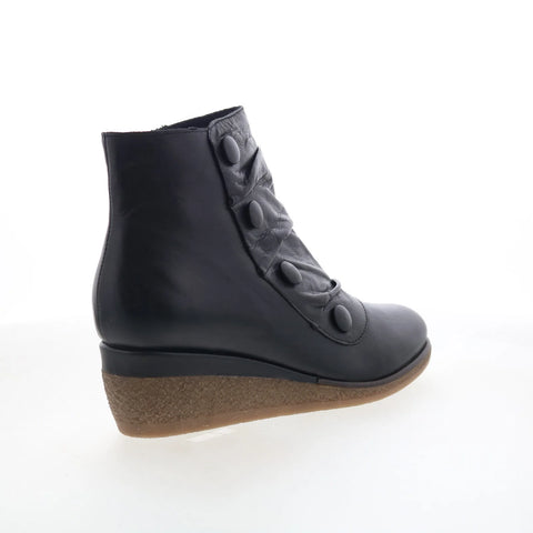 Miz Mooz Maxy Womens Black Leather Pull On Ankle & Booties Boots