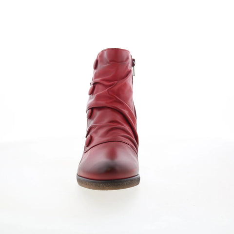 Miz Mooz Maxy Womens Red Leather Pull On Ankle & Booties Boots