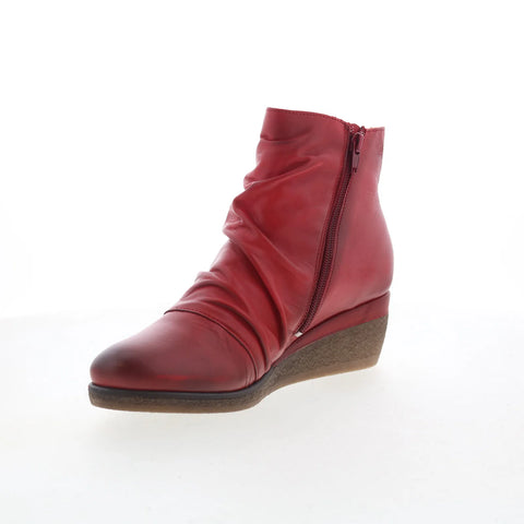 Miz Mooz Maxy Womens Red Leather Pull On Ankle & Booties Boots