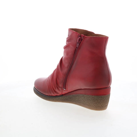 Miz Mooz Maxy Womens Red Leather Pull On Ankle & Booties Boots