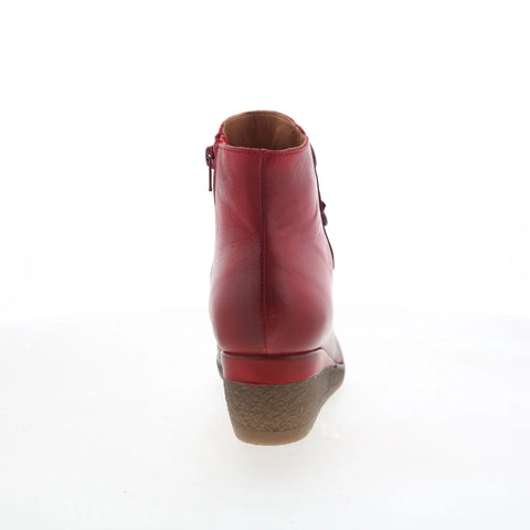 Miz Mooz Maxy Womens Red Leather Pull On Ankle & Booties Boots