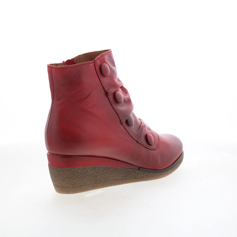 Miz Mooz Maxy Womens Red Leather Pull On Ankle & Booties Boots
