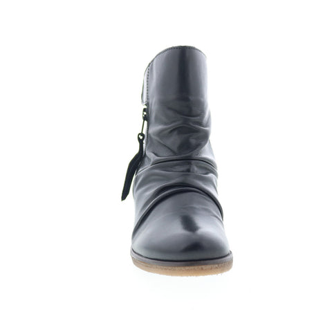 Miz Mooz Mayleen Womens Black Leather Zipper Ankle & Booties Boots