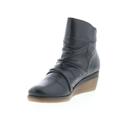 Miz Mooz Mayleen Womens Black Leather Zipper Ankle & Booties Boots