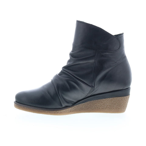 Miz Mooz Mayleen Womens Black Leather Zipper Ankle & Booties Boots