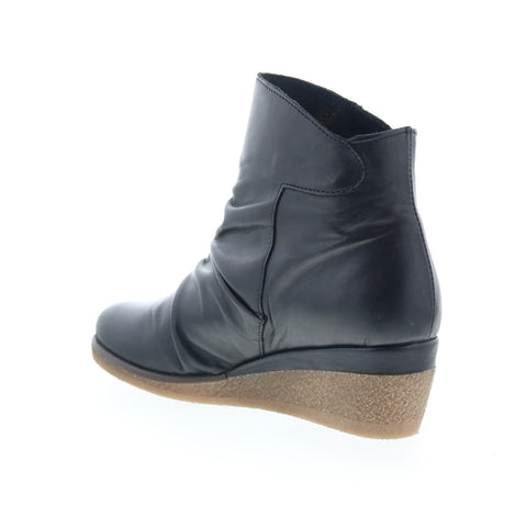 Miz Mooz Mayleen Womens Black Leather Zipper Ankle & Booties Boots