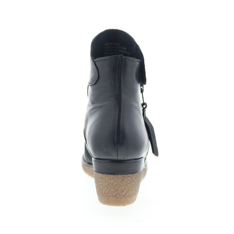 Miz Mooz Mayleen Womens Black Leather Zipper Ankle & Booties Boots