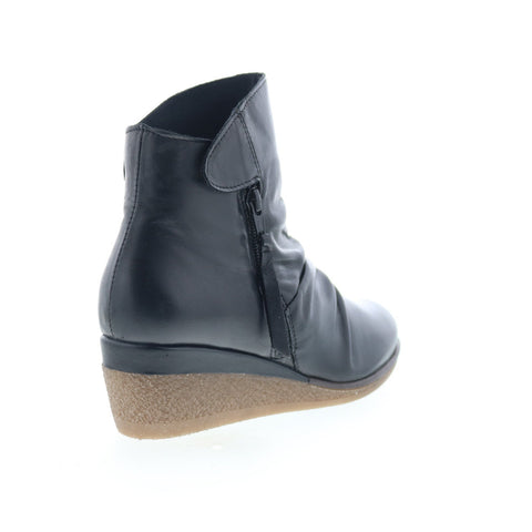 Miz Mooz Mayleen Womens Black Leather Zipper Ankle & Booties Boots