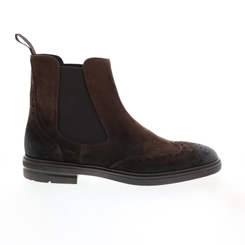 Bruno Magli Boston MB1BTND1 Mens Brown Suede Slip On Chelsea Boots
