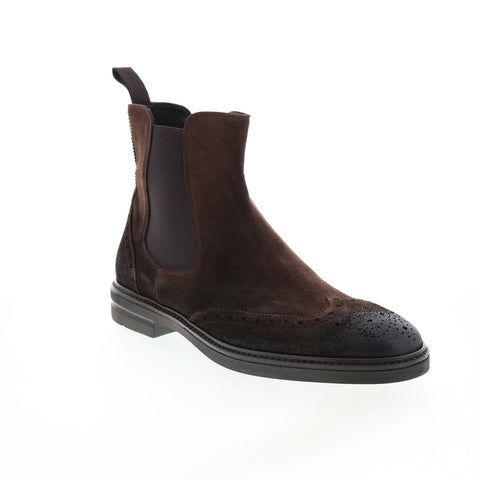 Bruno Magli Boston MB1BTND1 Mens Brown Suede Slip On Chelsea Boots