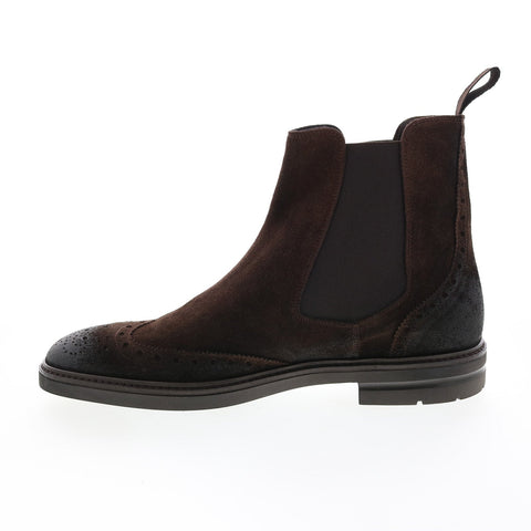 Bruno Magli Boston MB1BTND1 Mens Brown Suede Slip On Chelsea Boots