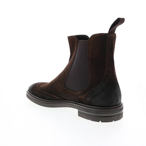 Bruno Magli Boston MB1BTND1 Mens Brown Suede Slip On Chelsea Boots
