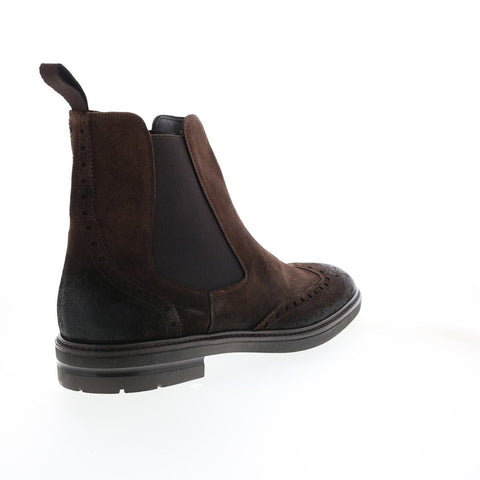 Bruno Magli Boston MB1BTND1 Mens Brown Suede Slip On Chelsea Boots
