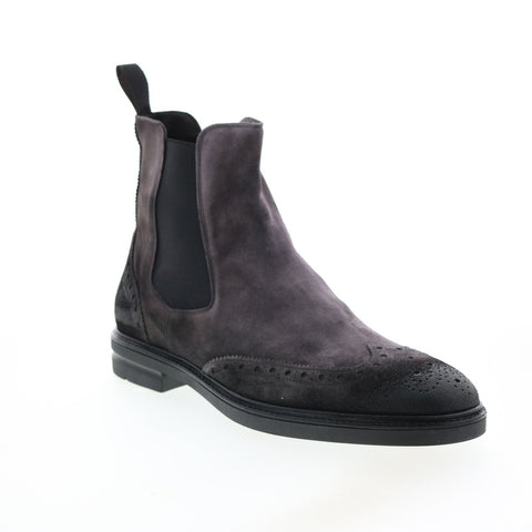Bruno Magli Boston MB1BTNF1 Mens Gray Suede Slip On Chelsea Boots