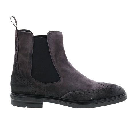 Bruno Magli Boston MB1BTNF1 Mens Gray Suede Slip On Chelsea Boots