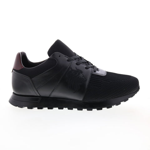 Bruno Magli Lugo MB1LUGA7 Mens Black Leather Lifestyle Sneakers Shoes