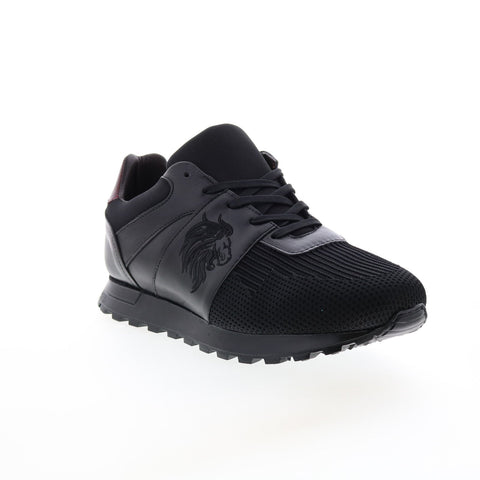 Bruno Magli Lugo MB1LUGA7 Mens Black Leather Lifestyle Sneakers Shoes
