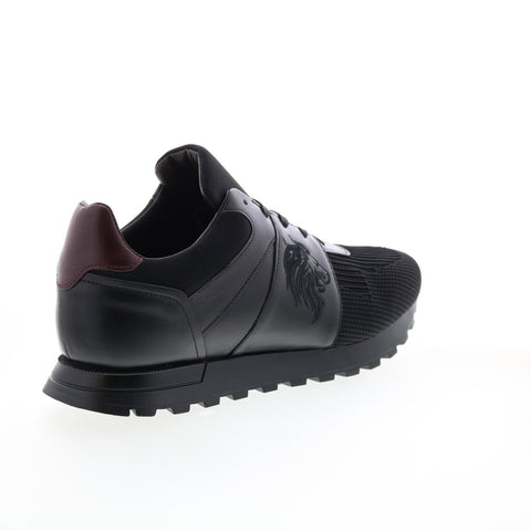 Bruno Magli Lugo MB1LUGA7 Mens Black Leather Lifestyle Sneakers Shoes