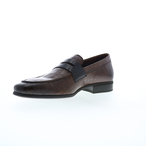 Bruno Magli Mineo MB1MINE9 Mens Brown Loafers & Slip Ons Penny Shoes