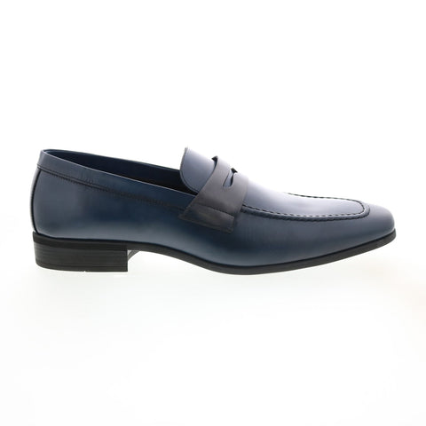 Bruno Magli Mineo MB1MINN0 Mens Blue Leather Loafers & Slip Ons Penny Shoes
