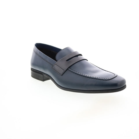 Bruno Magli Mineo MB1MINN0 Mens Blue Leather Loafers & Slip Ons Penny Shoes