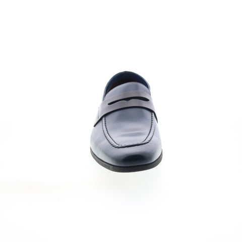 Bruno Magli Mineo MB1MINN0 Mens Blue Leather Loafers & Slip Ons Penny Shoes