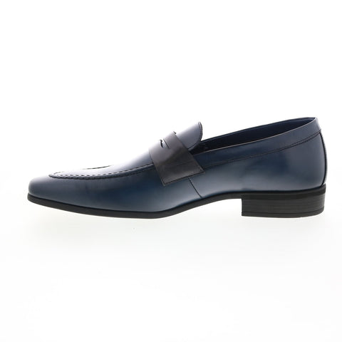 Bruno Magli Mineo MB1MINN0 Mens Blue Leather Loafers & Slip Ons Penny Shoes