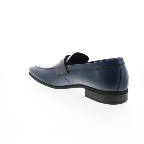 Bruno Magli Mineo MB1MINN0 Mens Blue Leather Loafers & Slip Ons Penny Shoes