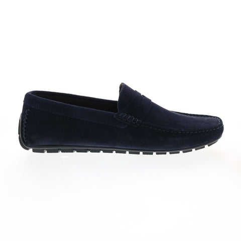 Bruno Magli Xeno MB1XNON1 Mens Blue Suede Loafers & Slip Ons Moccasin Shoes