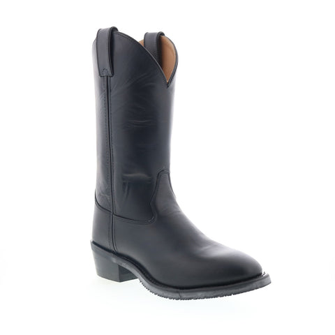 Jama Old West MB2065 Mens Black Leather Slip On Cowboy Western Boots