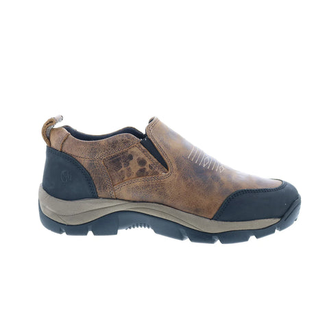 Jama Old West MB2070 Mens Brown Wide Leather Loafers & Slip Ons Casual Shoes